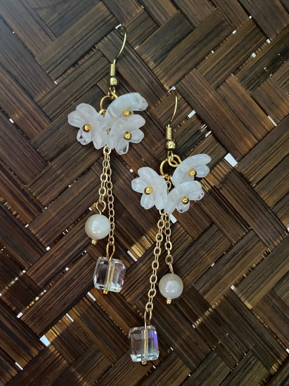 Handmade Cherry Blossom Dangle Earrings